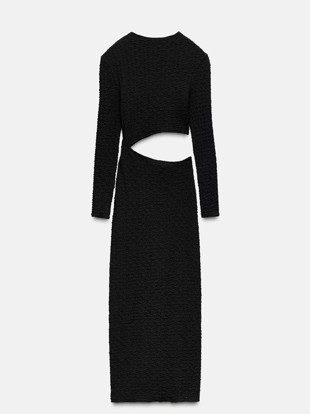 Zara Black Long Sleeve Cutout Maxi Dress